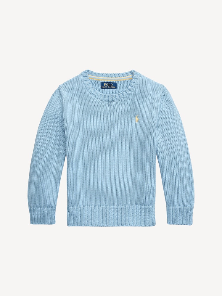 Polo Ralph Lauren Blue 20/2 100% Cotton Long Sleeve Jumper - Image 1 of 2