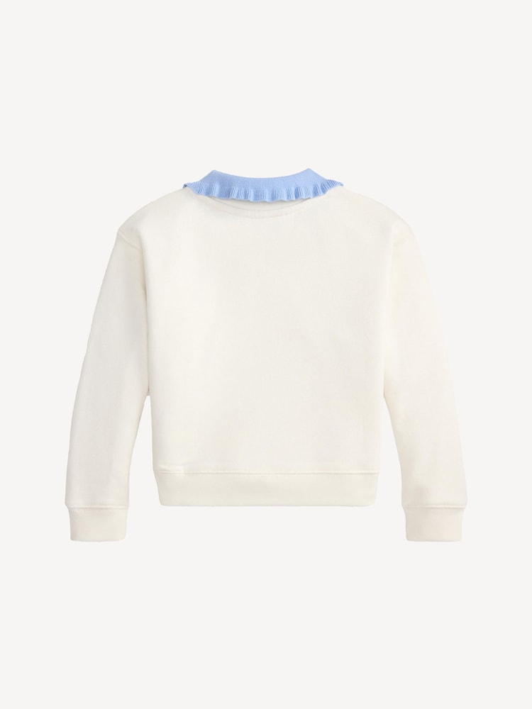 Polo Ralph Lauren Cream Girls Collared Sweatshirt - Image 2 of 2