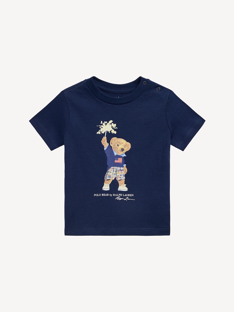 Polo Ralph Lauren Blue Boys Polo Bear Graphic T-Shirt - Image 1 of 2