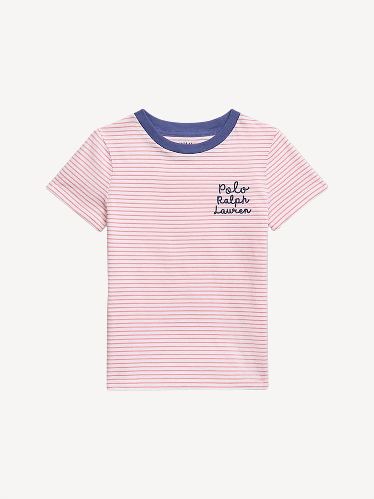 Polo Ralph Lauren Pink Girls Stripe T-Shirt - Image 1 of 2 Polo Ralph Lauren Pink Girls Stripe T-Shirt - Image 1 of 2