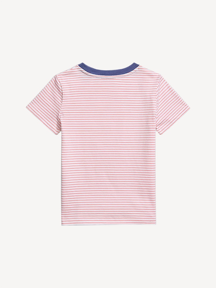 Polo Ralph Lauren Pink Girls Stripe T-Shirt - Image 2 of 2 Polo Ralph Lauren Pink Girls Stripe T-Shirt - Image 2 of 2