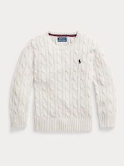 Polo Ralph Lauren Cream Boys Cable Knit Jumper - Image 1 of 1