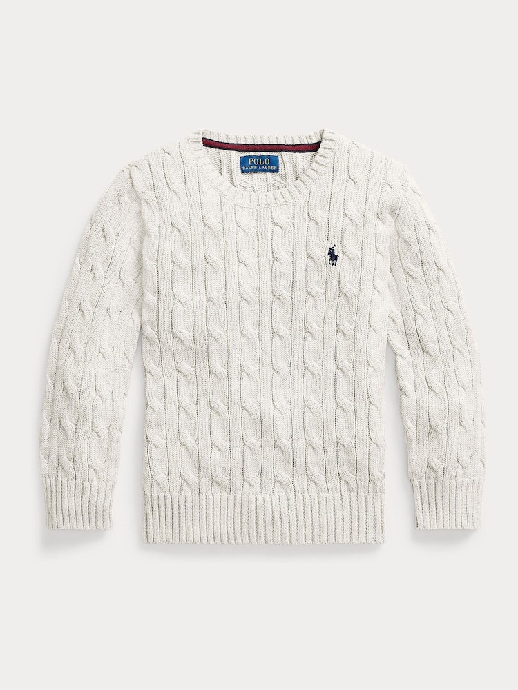 Polo Ralph Lauren Cream Boys Cable Knit Jumper - Image 1 of 1