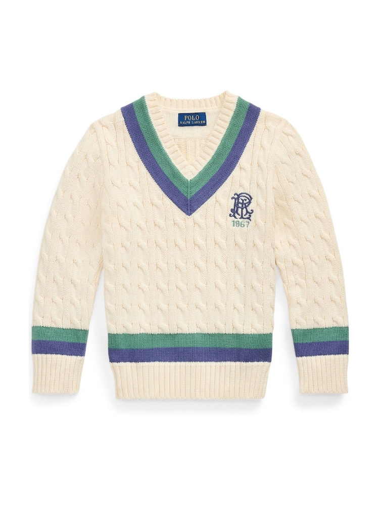 Polo Ralph Lauren Blue 8/3 100% Cotton Long Sleeve Jumper - Image 1 of 2