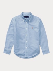 Polo Ralph Lauren Blue Boys Iconic Pony 100% Cotton Oxford Shirt - Image 1 of 2