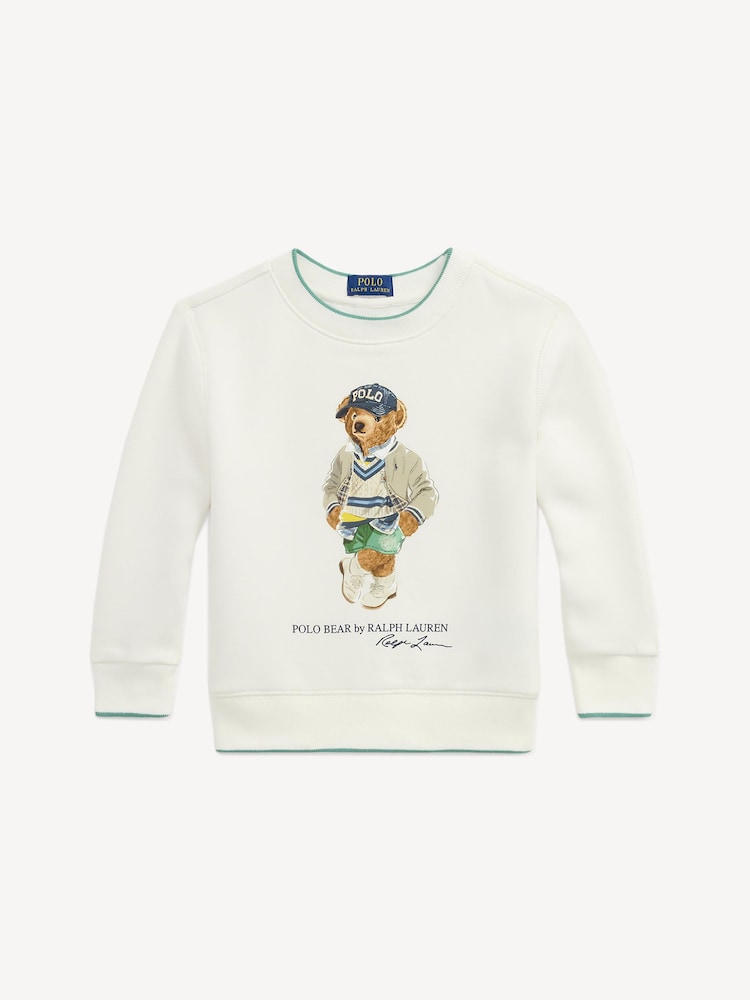Polo Ralph Lauren Cream Graphic Fleece Long Sleeve Sweatshirt - Image 1 of 2 Polo Ralph Lauren Cream Graphic Fleece Long Sleeve Sweatshirt - Image 1 of 2
