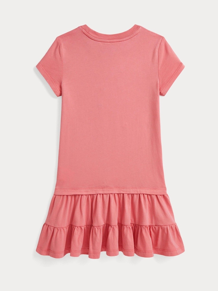 Polo Ralph Lauren Pink Girls Polo Bear Jersey Dress - Image 2 of 2