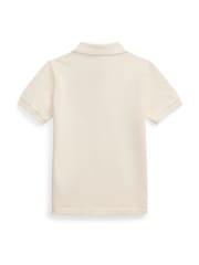 Polo Ralph Lauren Cream 20/1 Basic Mesh Short Sleeve 100% Cotton Polo Shirt - Image 2 of 2
