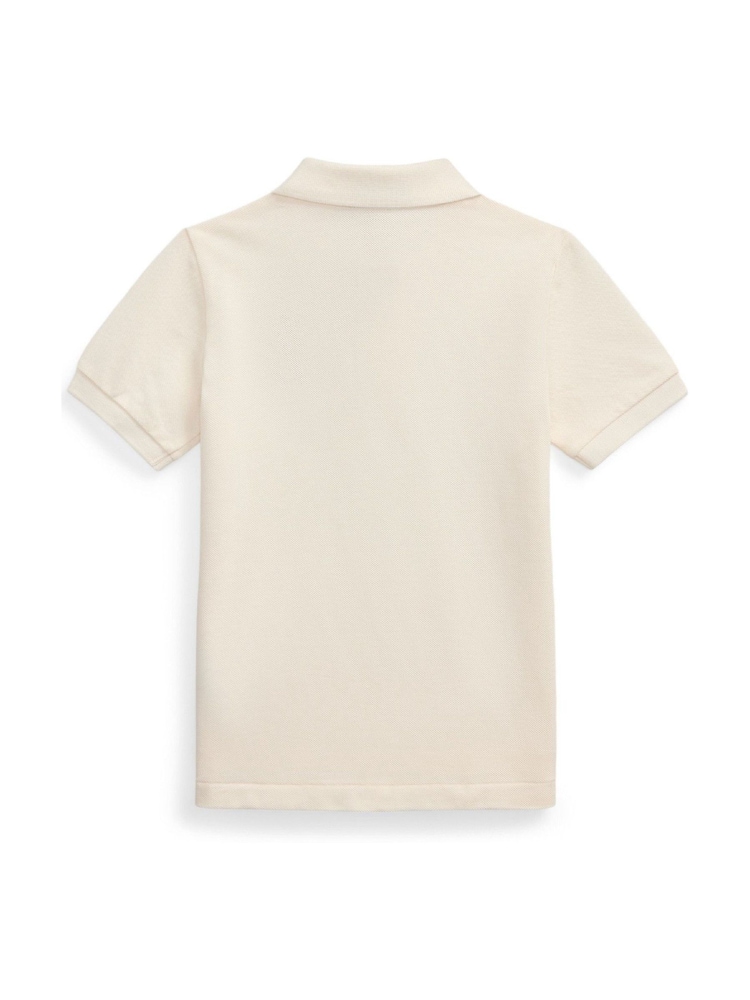 Polo Ralph Lauren Cream 20/1 Basic Mesh Short Sleeve 100% Cotton Polo Shirt - Image 2 of 2
