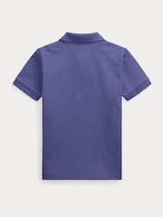 Polo Ralph Lauren Blue Jersey Shirt Sleeve 100% Cotton Polo Shirt - Image 2 of 2