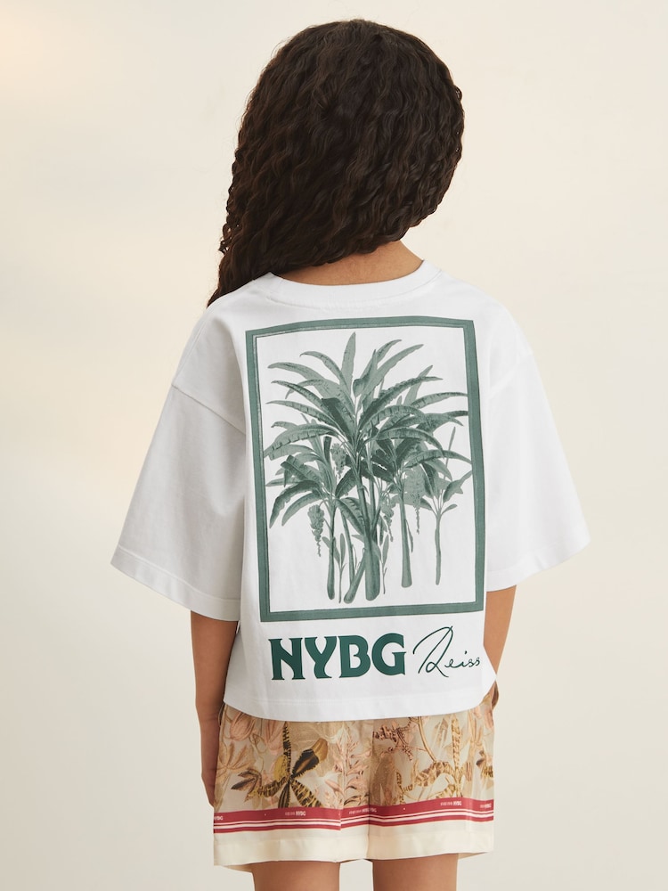 Reiss Khaki Spencer 13-14 yrs Reiss | NYBG Floral Oversize T-Shirt - Image 1 of 6