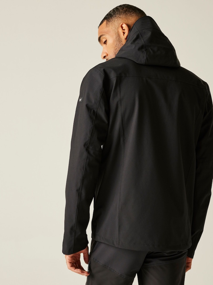 Regatta Black Birchdale II Isotex Stretch Waterproof Full Zip Jacket - Image 2 of 9 Regatta Black Birchdale II Isotex Stretch Waterproof Full Zip Jacket - Image 2 of 9