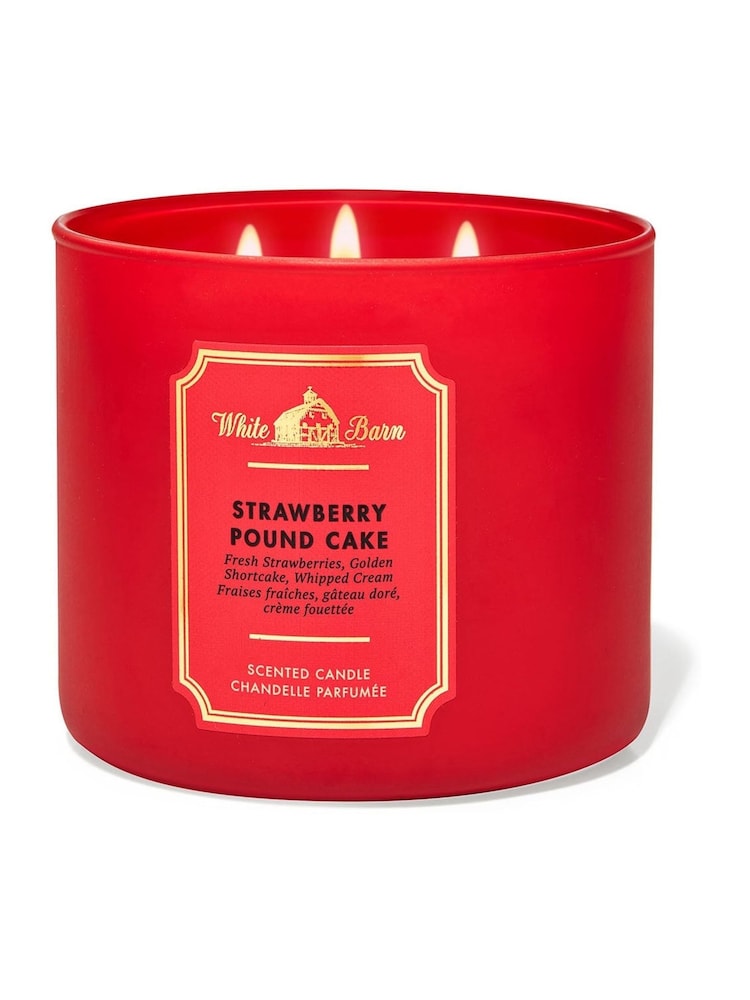Bath & Body Works Strawberry Pound Cake 3 Wick Candle 14.5 oz / 411 g - Image 1 of 1