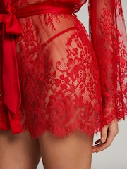 Hunkemöller Red Isabelle Lace Robes - Image 3 of 5
