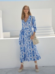 Aspiga Blue/White Eliza Shirt Dress - Image 1 of 7