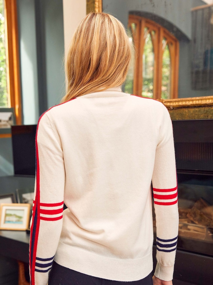 Aspiga Cream Hearts Polo Neck Jumper - Image 2 of 3