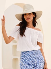 Aspiga White Ilana Frill Gauze 100% Cotton Top - Image 1 of 5
