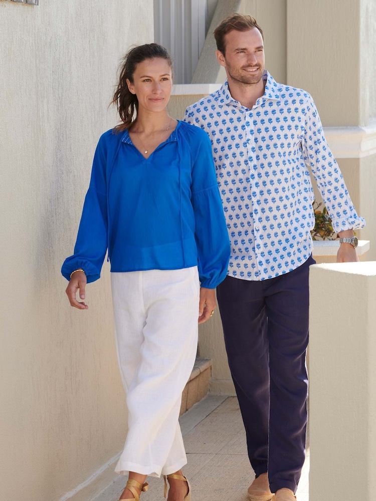 Aspiga Blue Ida 100% Cotton Top - Image 2 of 3