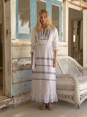 Aspiga Blue Freida Embroidered 100% Cotton Dress - Image 1 of 6