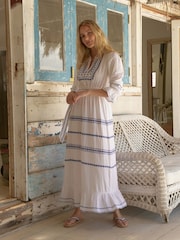 Aspiga Blue Freida Embroidered 100% Cotton Dress - Image 3 of 6
