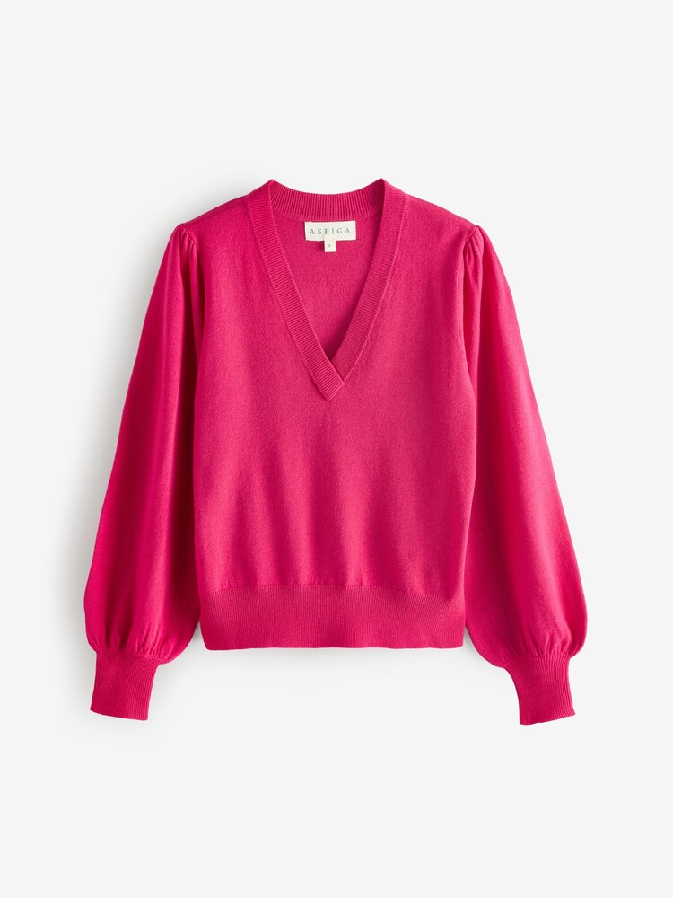 Aspiga Merino Wool V-Neck Jumper - صورة 5 من 5 Aspiga Merino Wool V-Neck Jumper - صورة 5 من 5