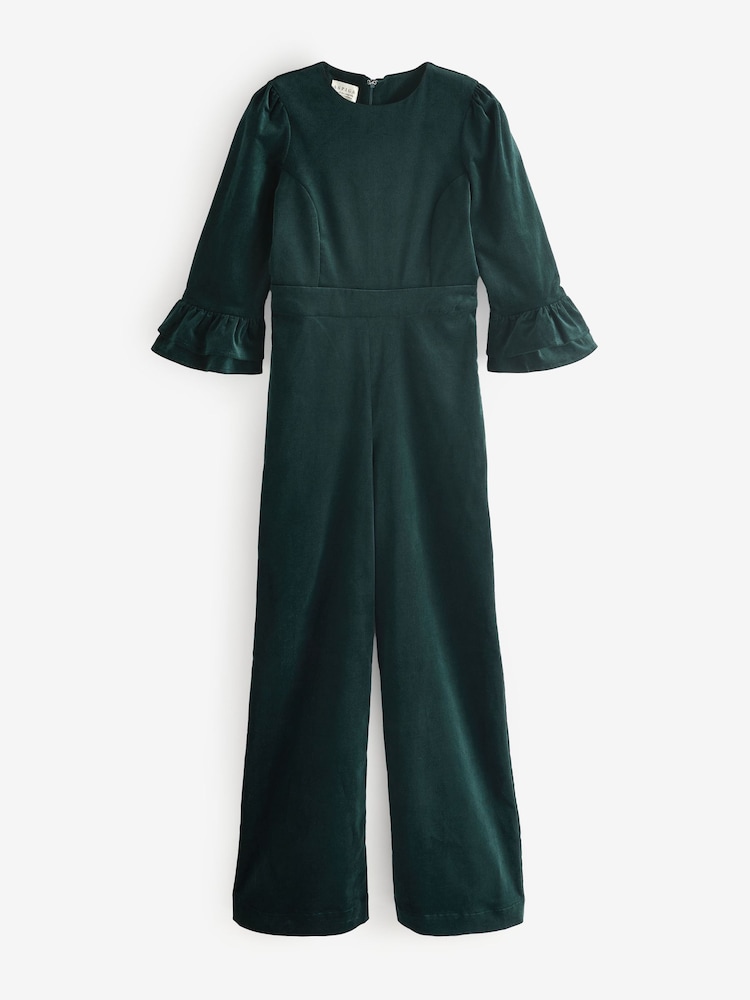 Aspiga Green Victoria 3/4 Sleeve Stretch Corduroy Jumpsuit - Image 3 of 3