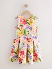Kew Gardens Floral Print Cut Out Detail Scuba Occasion Dress (1.5-16yrs) - Image 1 of 4
