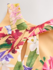 Kew Gardens Floral Print Cut Out Detail Scuba Occasion Dress (1.5-16yrs) - Image 4 of 4