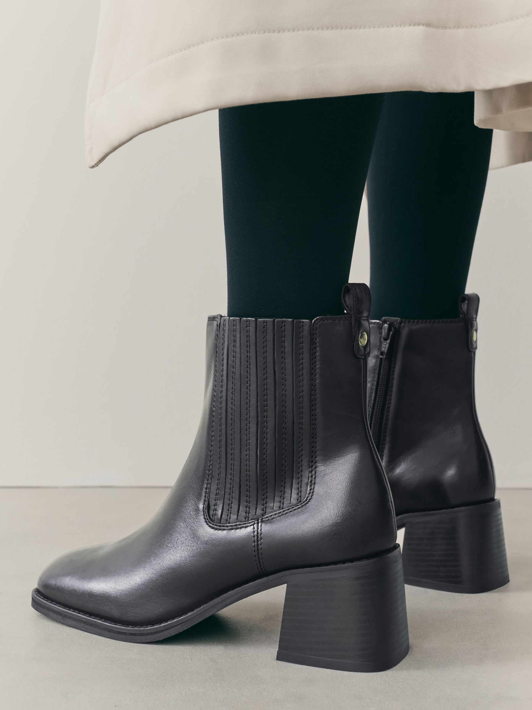 Buy Black Standard/Wide Fit Forever Comfort® Leather Square Toe