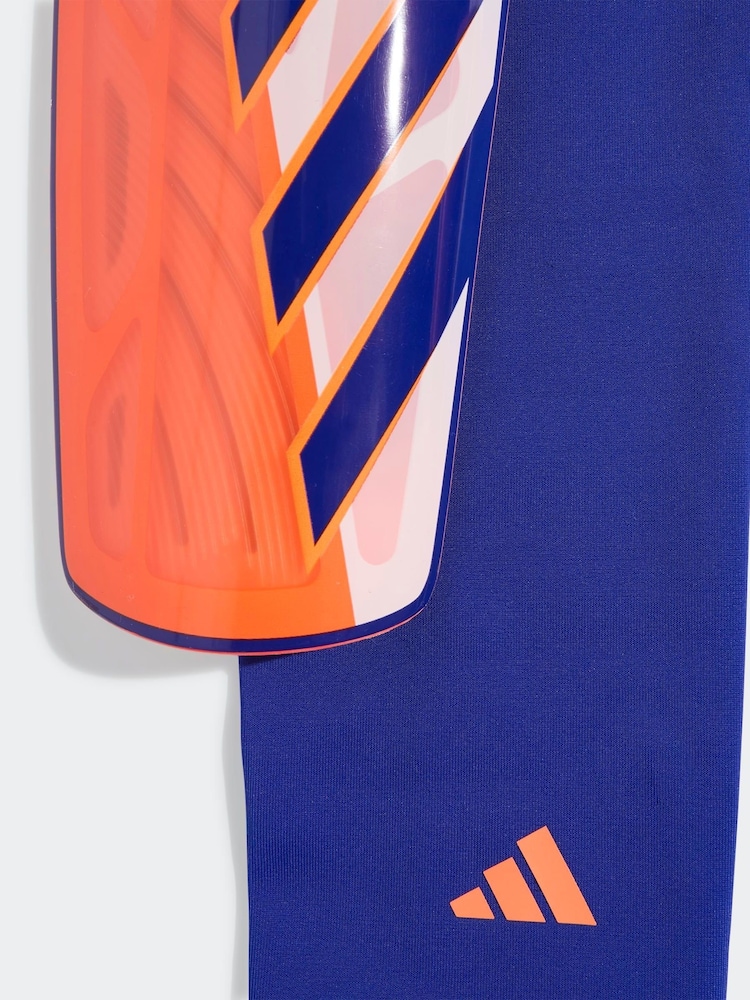 adidas White/Blue Tiro League Shin Guards - Image 2 of 3