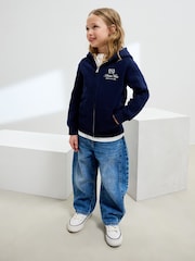 Navy Blue Zip Through Hoodie (3-16yrs) - Image 2 of 4