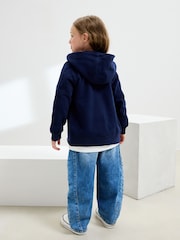 Navy Blue Zip Through Hoodie (3-16yrs) - Image 3 of 4