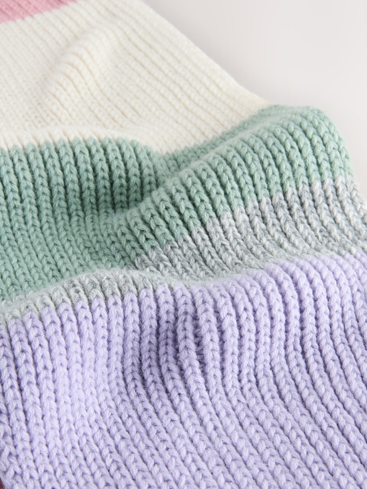 Pink stripe Knitted Stripe Scarf (3-16yrs) - Image 2 of 3