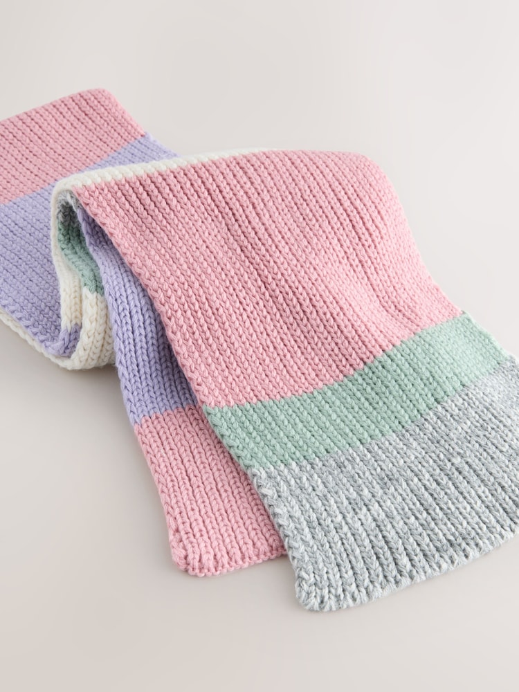 Pink stripe Knitted Stripe Scarf (3-16yrs) - Image 3 of 3