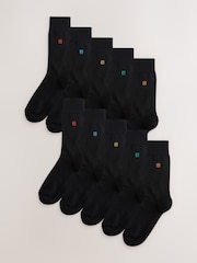 Black Multicolour Logo 10 Pack Embroidered Lasting Fresh Socks - Image 2 of 9