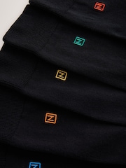 Black Multicolour Logo 10 Pack Embroidered Lasting Fresh Socks - Image 8 of 9