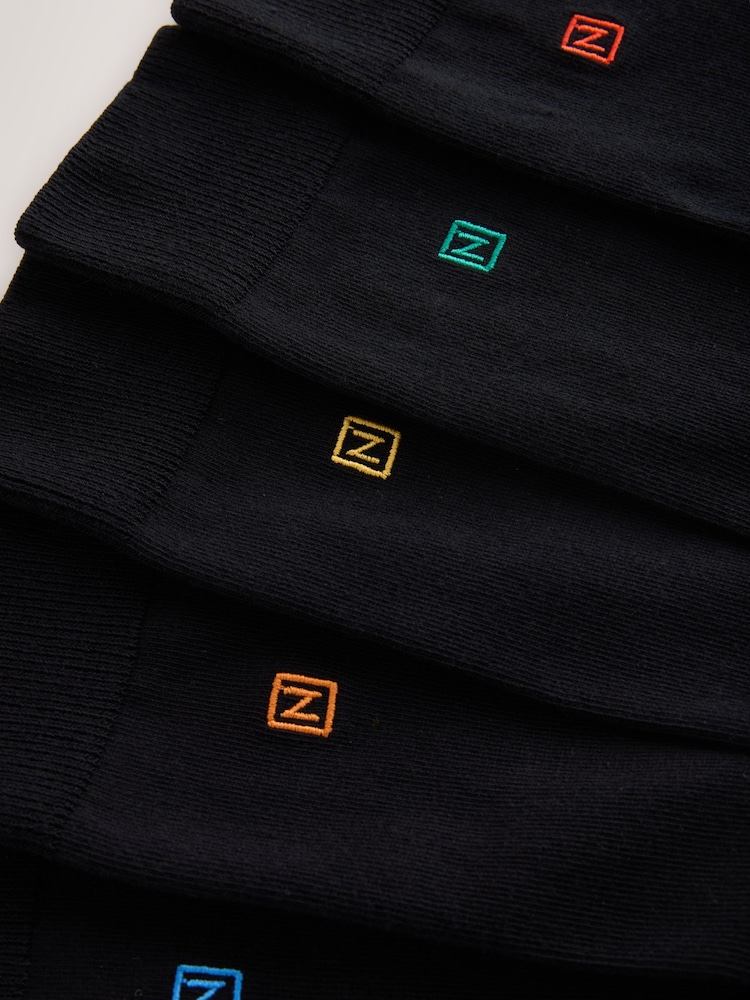 Noir Multicolore Logo - Chaussettes fraîches brodées durables - Image 8 of 9