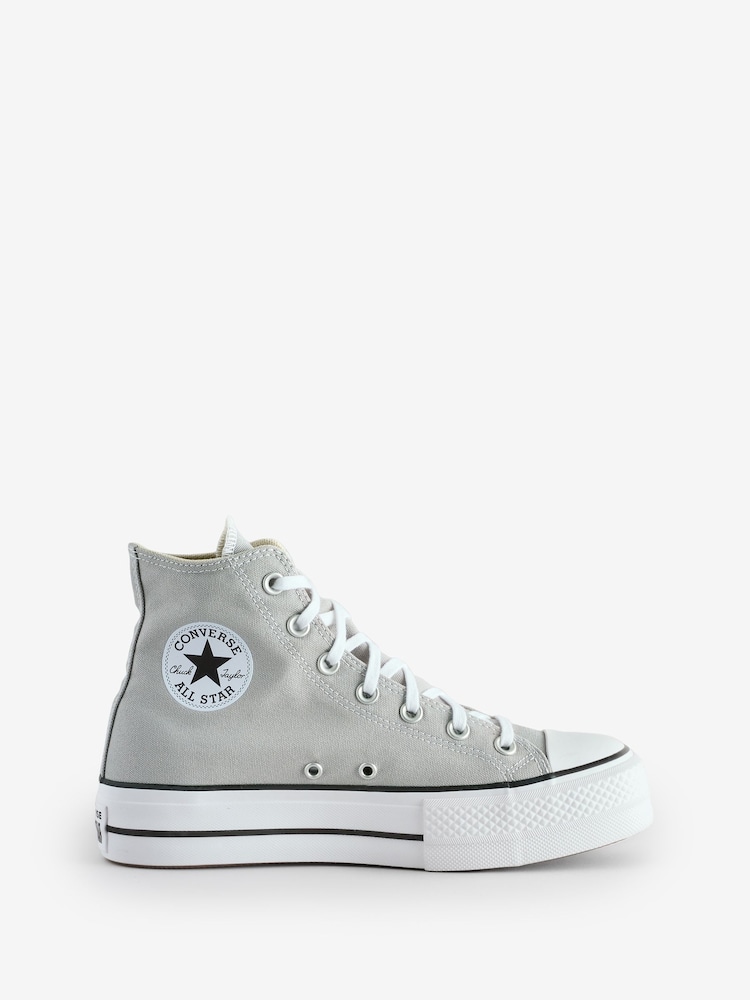 Converse Grey Chuck Taylor All Star Lift Platform Trainers - Image 1 of 9