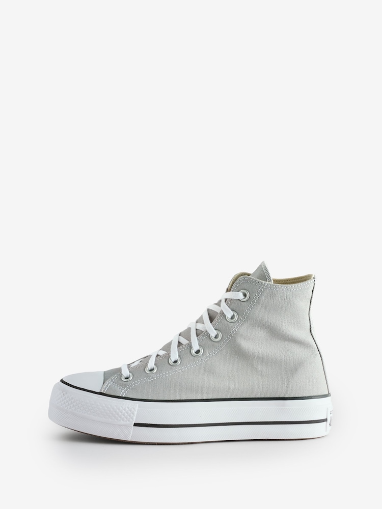 Converse Grey Chuck Taylor All Star Lift Platform Trainers - Image 2 of 9