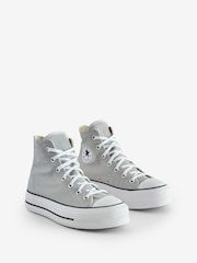 Converse Grey Chuck Taylor All Star Lift Platform Trainers - Image 3 of 9