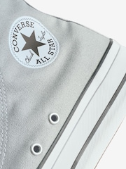 Converse Grey Chuck Taylor All Star Lift Platform Trainers - Image 8 of 9