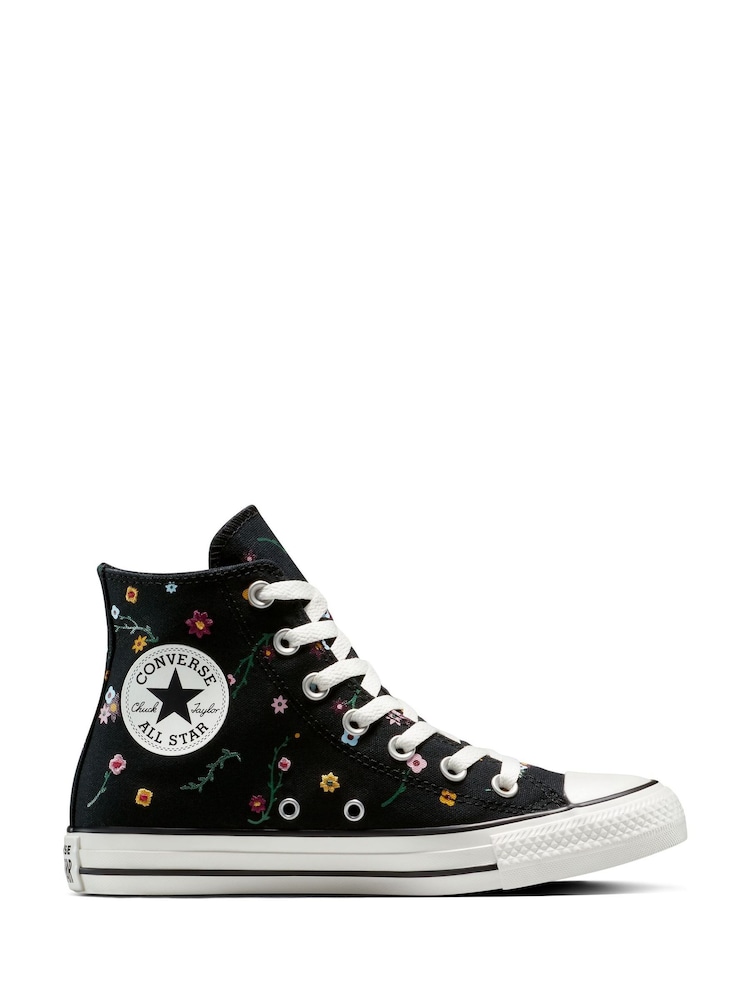 Converse Black Chuck Taylor All Star Floral Trainers - Image 1 of 9