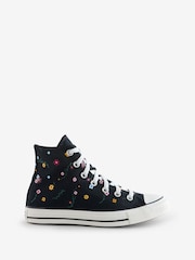 Converse Black Chuck Taylor All Star Floral Trainers - Image 2 of 9