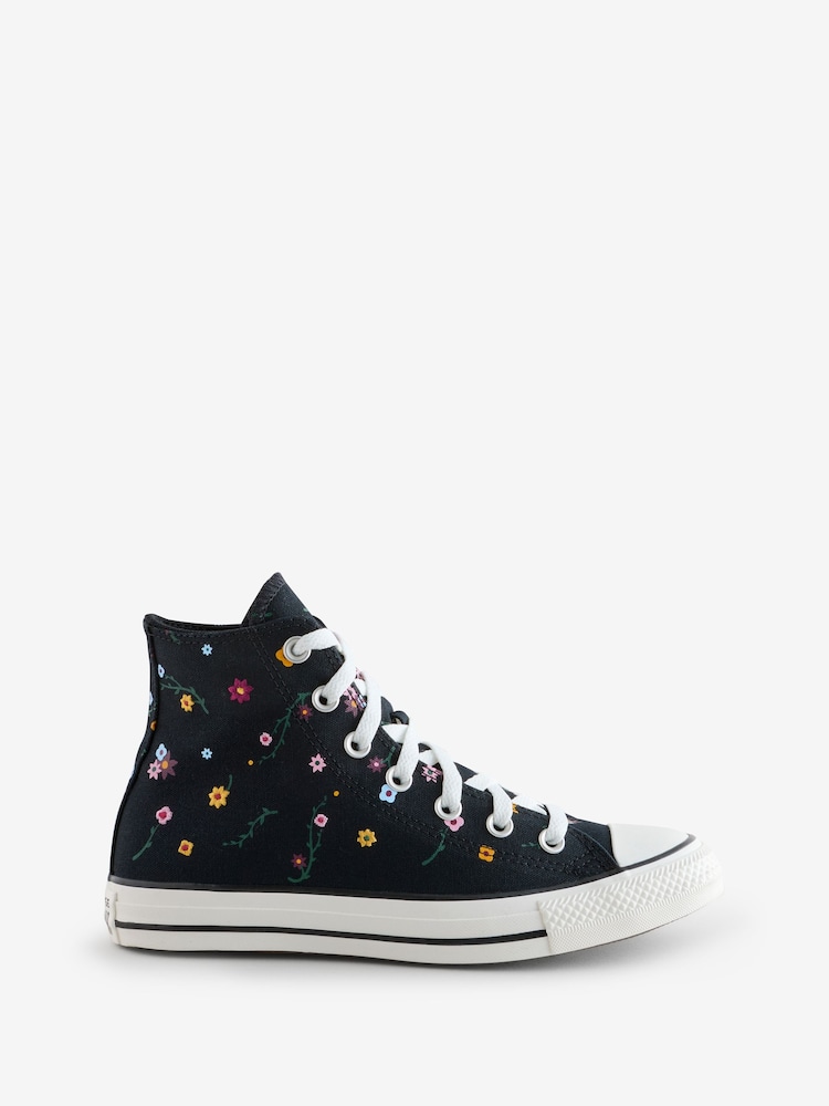 Converse Black Chuck Taylor All Star Floral Trainers - Image 2 of 9