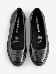 Converse Black Chuck Taylor All Star Dainty Ballerina Patent Leather Trainers - Image 4 of 9