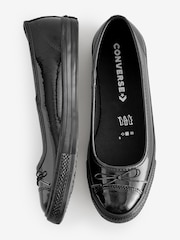 Converse Black Chuck Taylor All Star Dainty Ballerina Patent Leather Trainers - Image 5 of 9