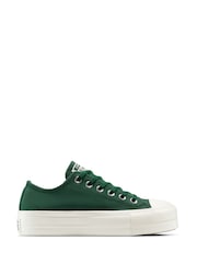 Converse Green Chuck Taylor All Star Lift Platform Trainers - Image 2 of 9