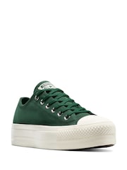 Converse Green Chuck Taylor All Star Lift Platform Trainers - Image 3 of 9