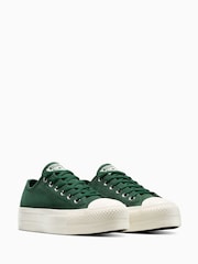 Converse Green Chuck Taylor All Star Lift Platform Trainers - Image 7 of 9