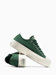 Converse Green Chuck Taylor All Star Lift Platform Trainers - Image 9 of 9
